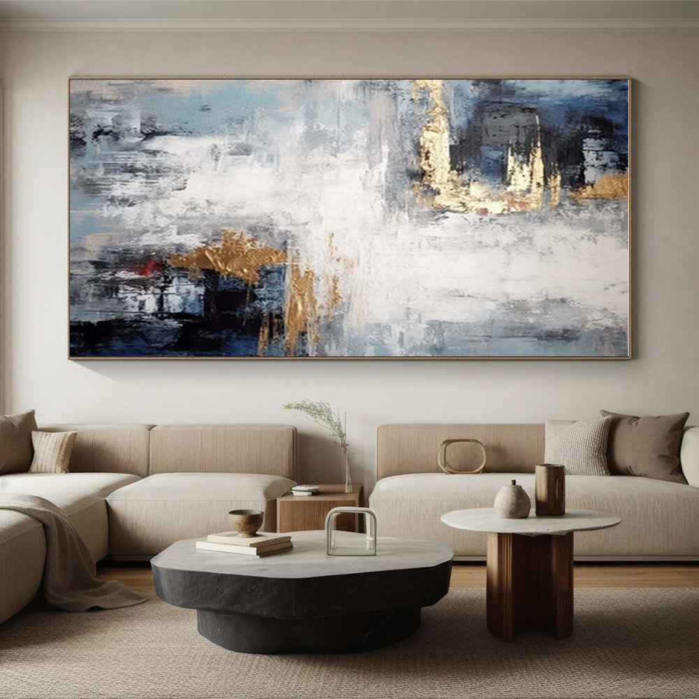 Extra-Huge Custom Abstract Canvas for Home Office Conference Area
