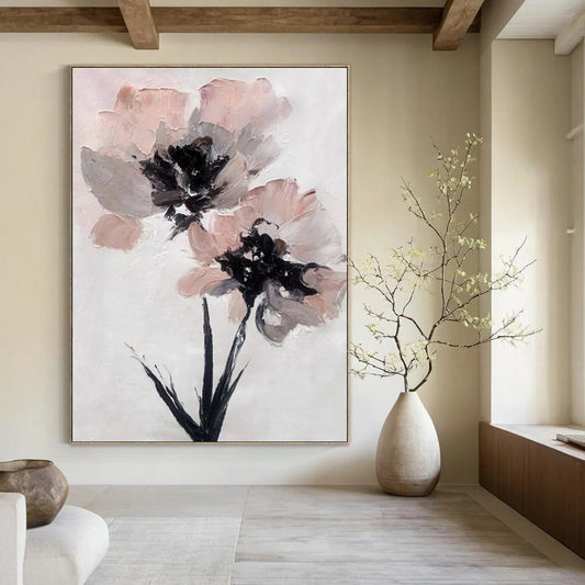 Oversized Custom Hand-Painted Abstract Art for Bedroom & Hotel Library