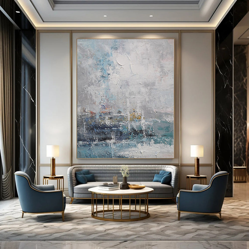 Giant Hand-Painted Contemporary Abstract Art for Family Home Art Studios