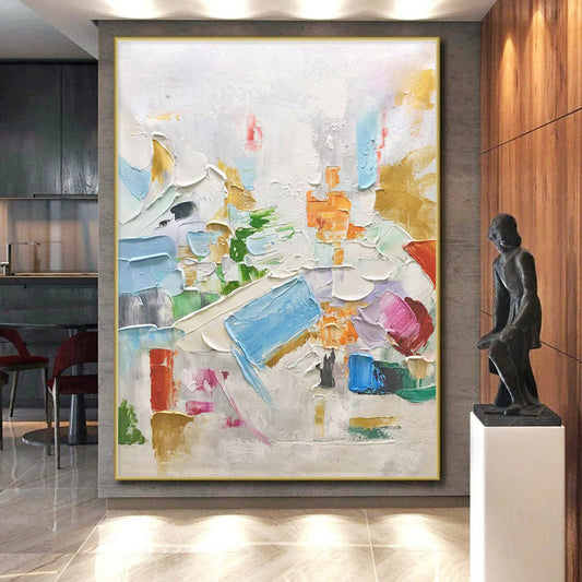 Vast Contemporary Abstract Art for Modern Sunroom Patio Adjacent Wall