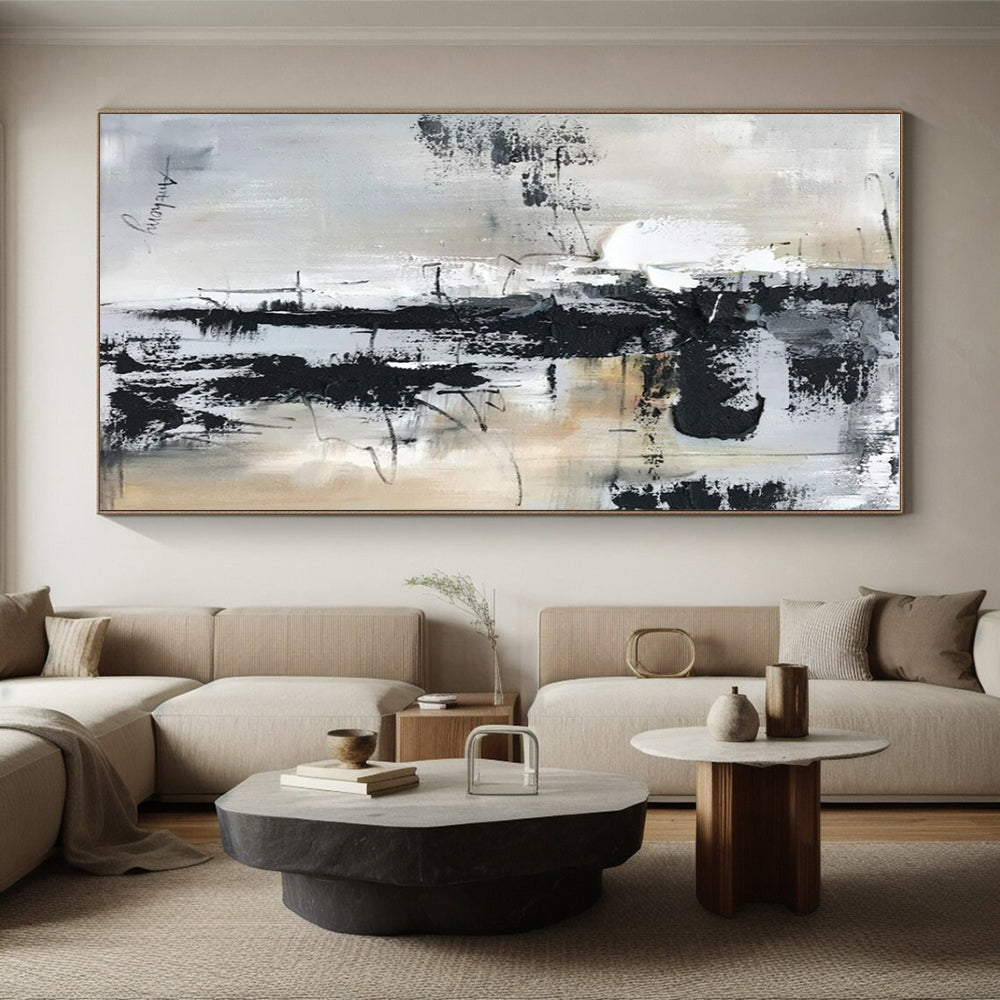 Oversized Modern Abstract Canvas for Reading Nook Relaxing Atmosphere