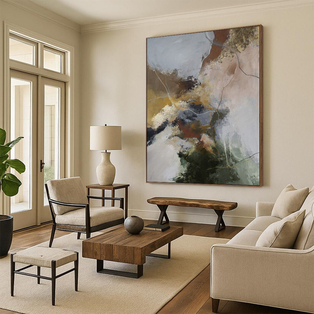 Large Custom Abstract Art for Bathroom Vanity Walls