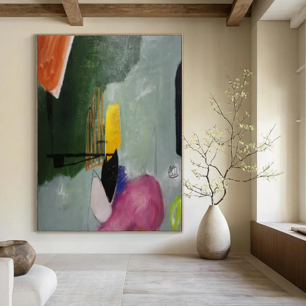 Hand-Painted Personalized Abstract Painting for Dining Room & Hotel Meeting Rooms