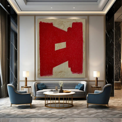 Huge Hand-Painted Contemporary Abstract Painting for Trendy Bar Lounges