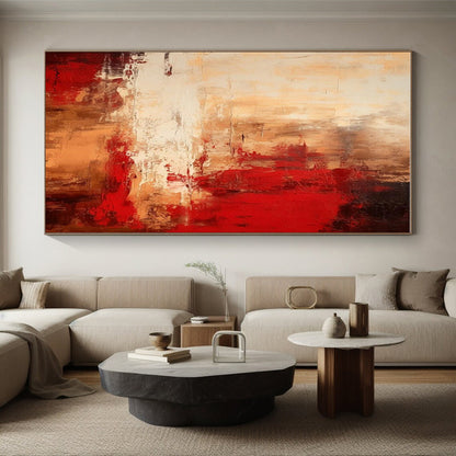 Giant Contemporary Abstract Painting for Home Theater Screen Surround in Modern Setups