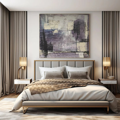 Oversized Hand-Painted Modern Abstract Artwork for Botanical Garden Conservatories