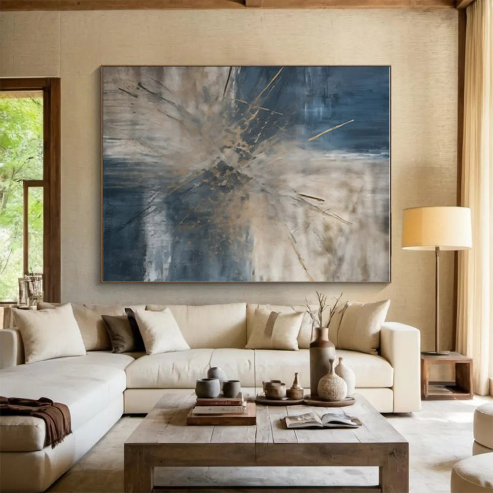 Monumental Contemporary Abstract Canvas for Walk-in Closet Stylish Organization