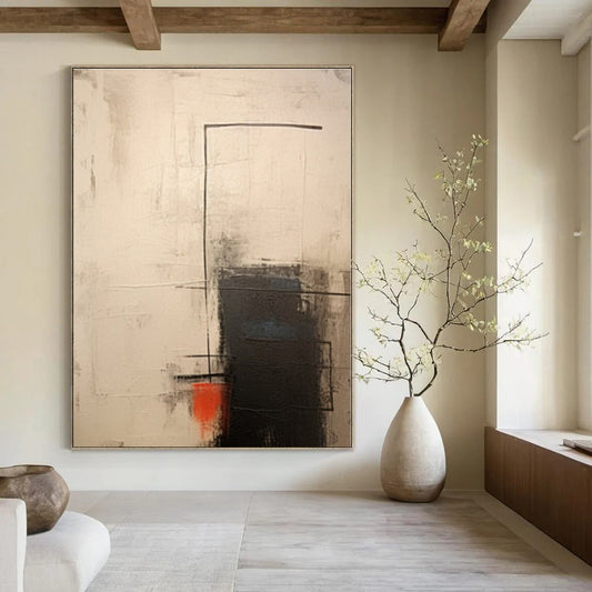 Oversized Hand-Painted Modern Abstract Mural for Office Print Rooms