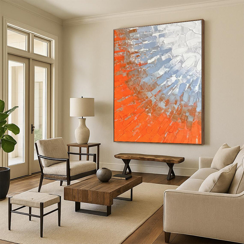 Gigantic Custom-Made Abstract Canvas for Walk-in Closet Shoe Wall