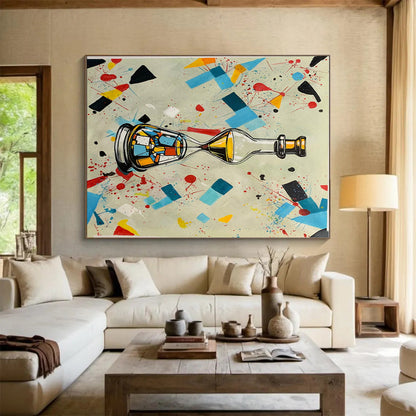 Super-Sized Hand-Painted Abstract Painting for Greenhouse Plant Shelf Wall