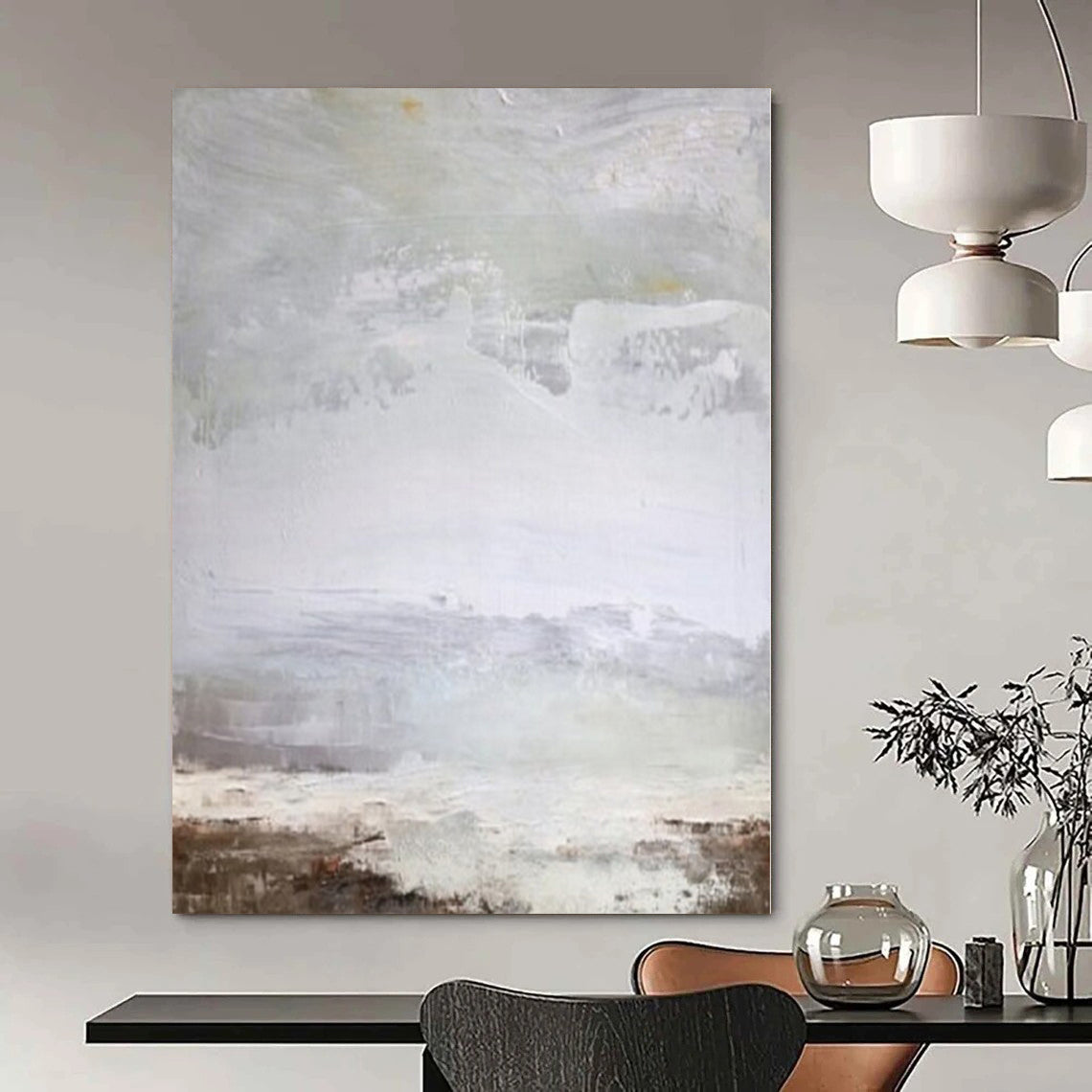 Chic Hand-Painted Abstract Wall Art for Living Room Coffee Table Vignettes