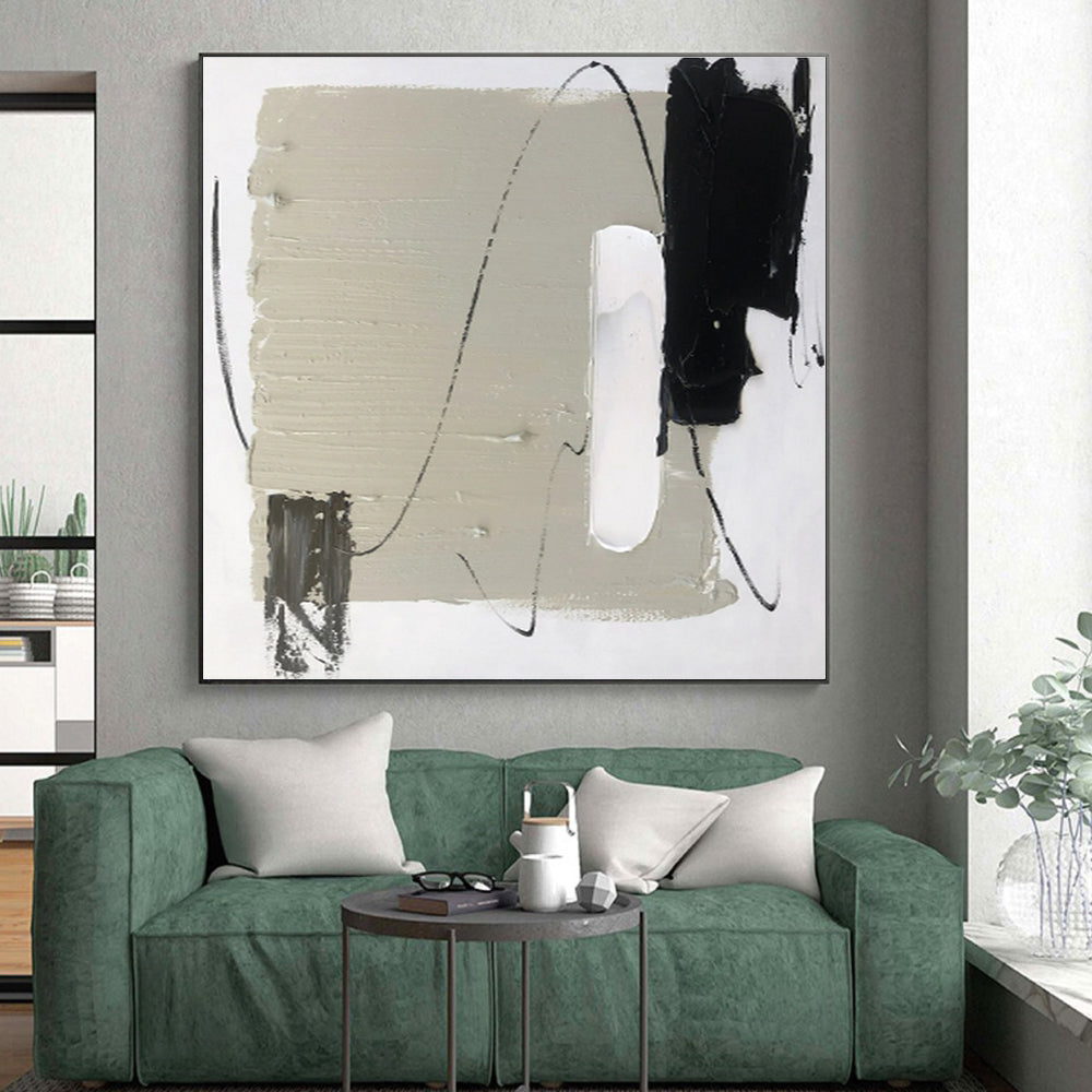 Oversized Made-to-Order Hand-Painted Abstract Wall Art for Guest Room Focal Wall