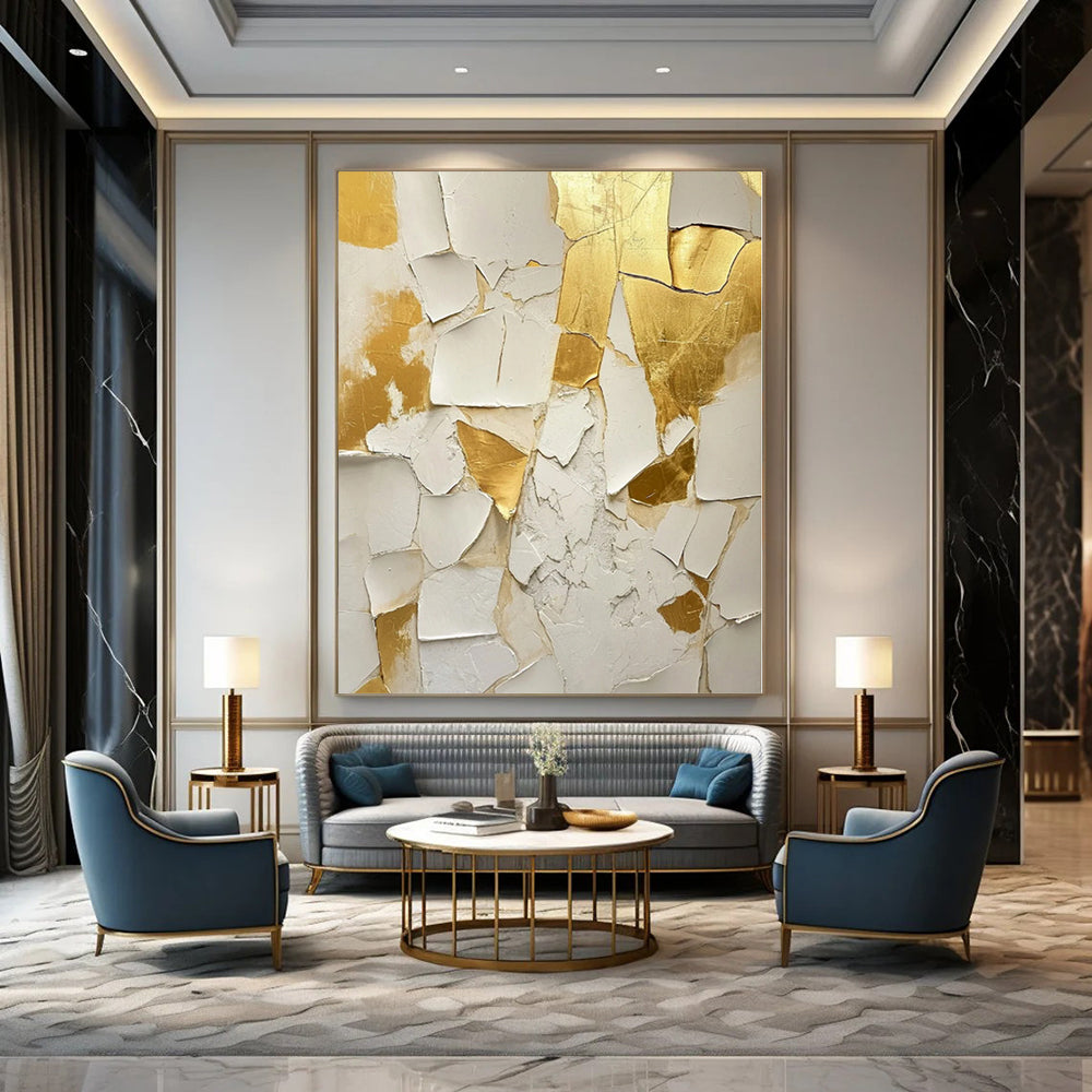 Oversized Abstract Art for Murphy Bed Wall Niches - Custom Acrylic on Linen