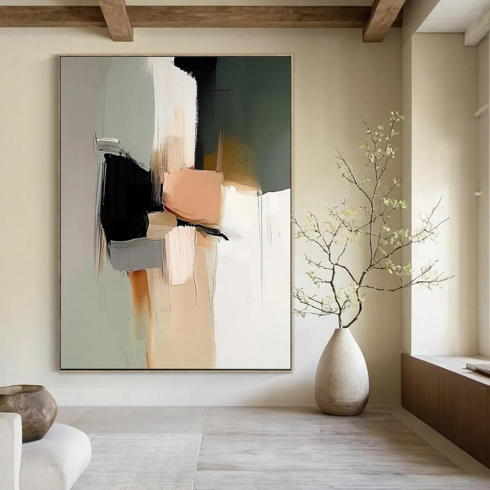 Oversized Hand-Painted Contemporary Abstract Canvas for Children's Museum Interactive Exhibits