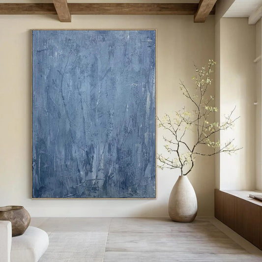 Large Custom Hand-Painted Abstract Mural for Office Sales Departments
