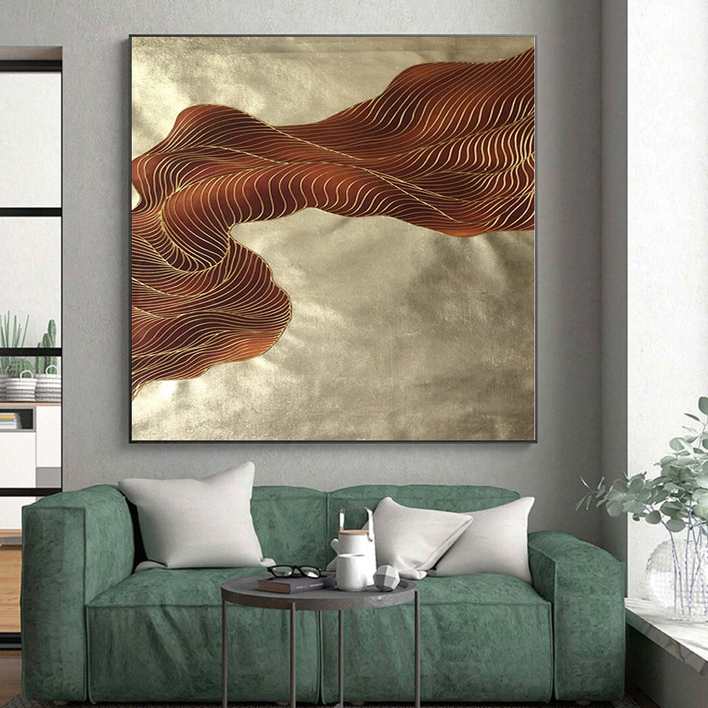 Immense Hand-Painted Abstract Art for Home Gym Mirror Wall Opposites