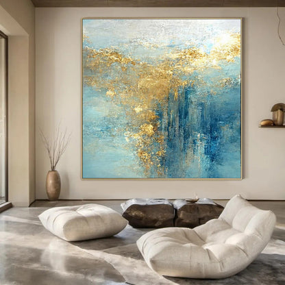 Large Hand-Painted Contemporary Abstract Wall Art for Cozy Home Studies