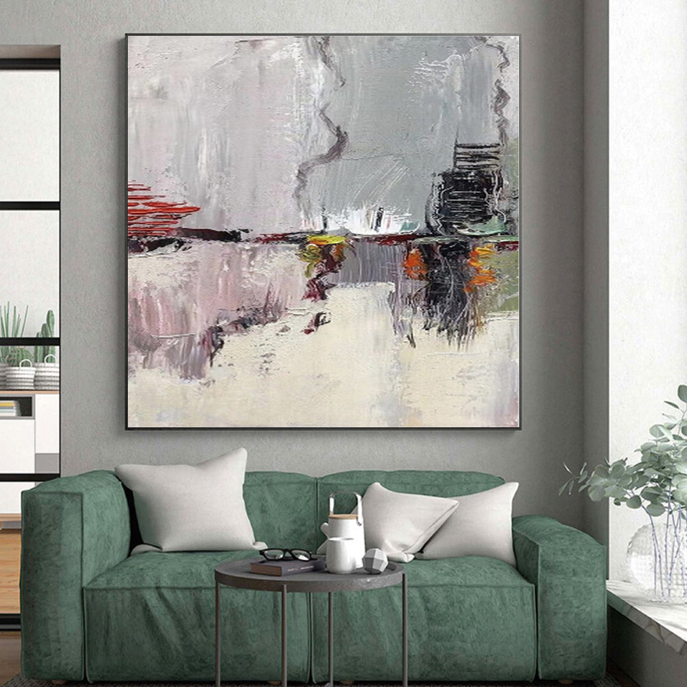 Large-Scale Tailored Abstract Wall Art for Laundry Room Utility Sink Area
