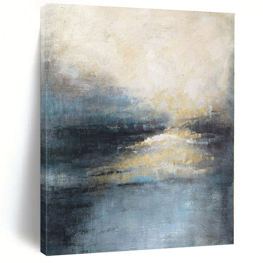 Hand-Painted Grand-Scale Abstract Canvas for Dining Room Feature Walls