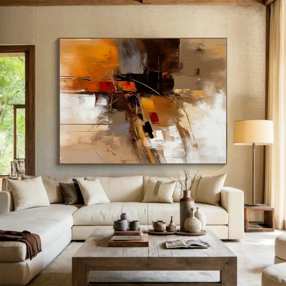 Bespoke Oversized Hand-Painted Abstract Art for Living Room Picture Window Wall LargeART0603