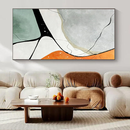Extra-Huge Hand-Painted Modern Abstract Canvas for Bedroom Dormer Windows