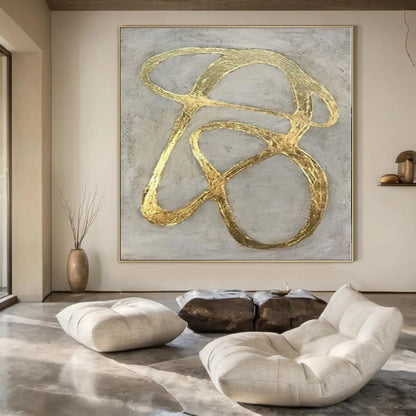 Oversized Hand-Painted Modern Abstract Painting for Family Home Home Offices