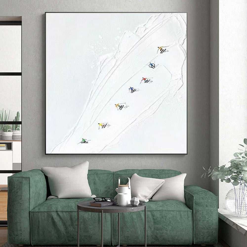 Giant Contemporary Abstract Art for Modern Bathroom Vanity Mirror Wall