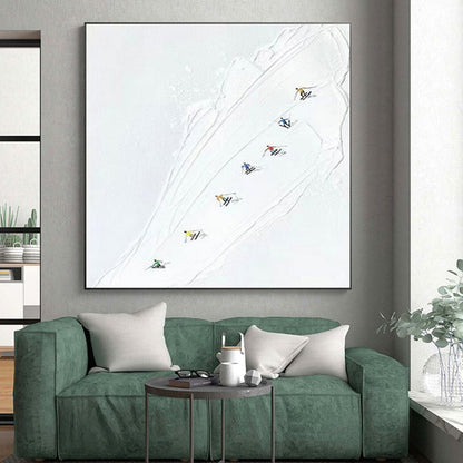 Giant Contemporary Abstract Art for Modern Bathroom Vanity Mirror Wall