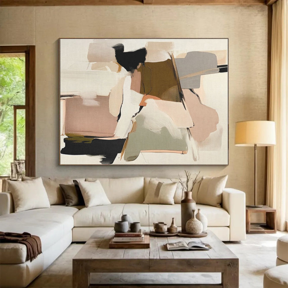 Large Custom Modern Abstract Art for Dining Room Decor in Contemporary Interiors