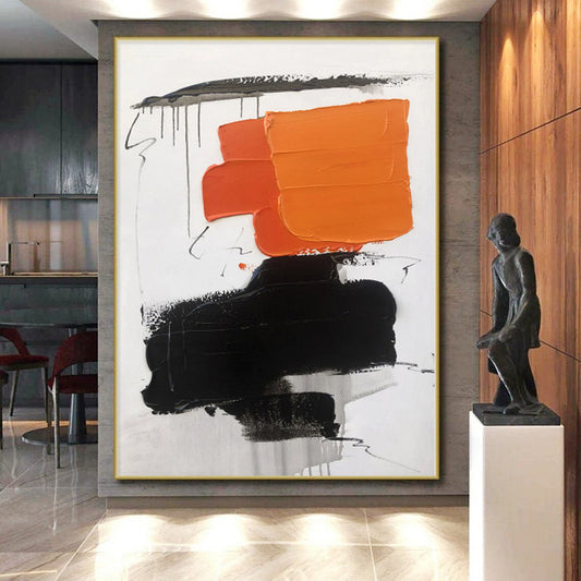 Custom Giant Hand-Painted Abstract Art for Sunroom Garden View Wall