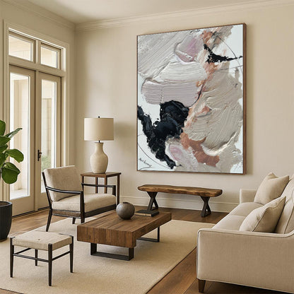 Tailored Extra-Huge Hand-Painted Abstract Canvas for Family Gathering Wall