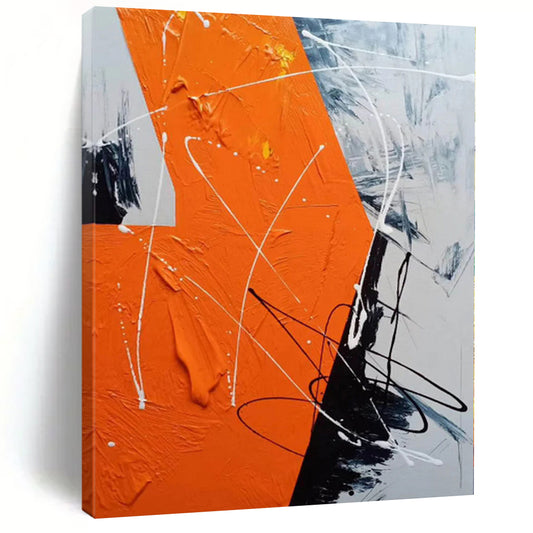 Grand Hand-Painted Abstract Canvas for Attic Home Office and Study Nooks