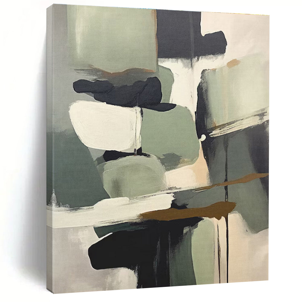 Super-Sized Contemporary Abstract Painting for Modern Greenhouse Plant Shelf Wall