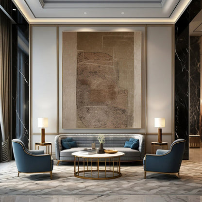 Large-Scale Hand-Painted Contemporary Abstract Mural for Office Entryways