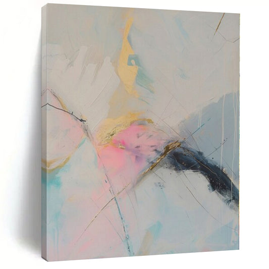 Extra-Vast Hand-Painted Modern Abstract Art for Dining Room Behind Dining Benches