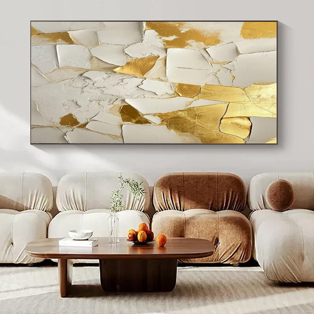 Oversized Abstract Art for Murphy Bed Wall Niches - Custom Acrylic on Linen