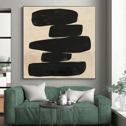 Oversized Custom Abstract Painting for Home Office Zoom Call Backdrops