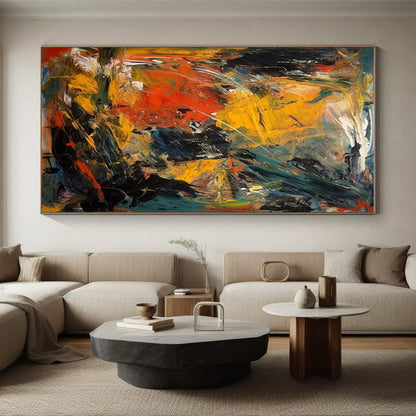 Vast Custom Abstract Art for Sunroom Patio Adjacent Wall