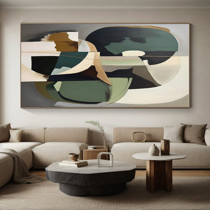 Huge Modern Abstract Painting for Contemporary Reading Nook Alcove Wall