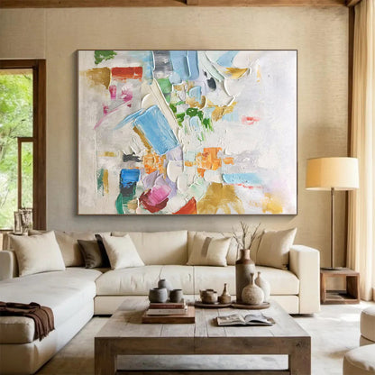 Vast Contemporary Abstract Art for Modern Sunroom Patio Adjacent Wall