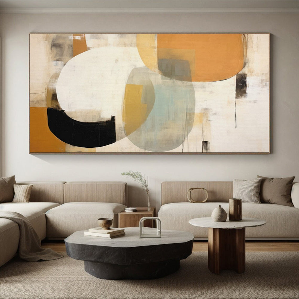 Contemporary Large-Scale Hand-Painted Abstract Canvas for Modern Living Room Focal Wall