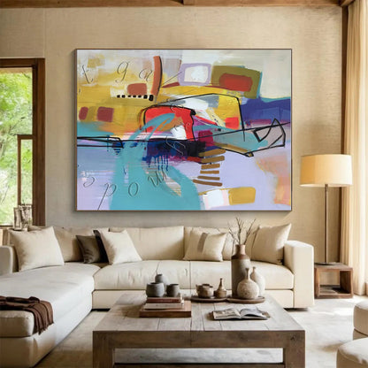 Large Modern Abstract Wall Art for Music Concert Venue Backstages