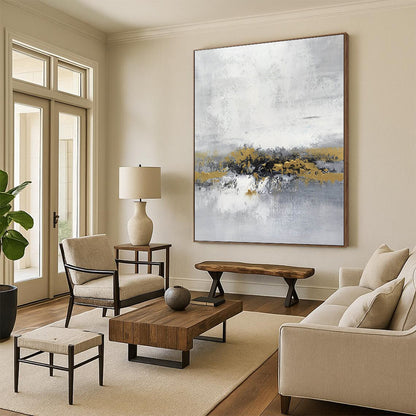 Super-Sized Custom Abstract Painting for Home Bar Back Wall