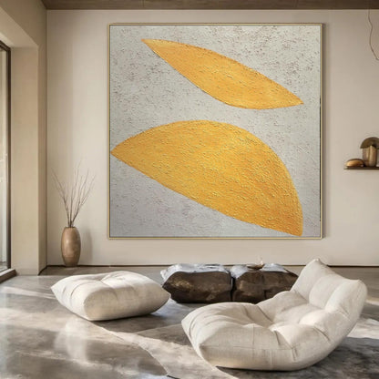 Oversized Hand-Painted Contemporary Abstract Mural for Upscale Hotel Suites
