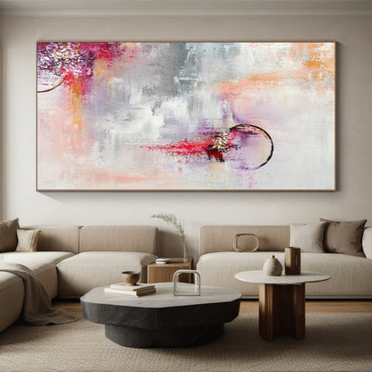 Custom Grand Abstract Cityscape - Hand-Painted Oil on Linen for Urban Loft Apartments