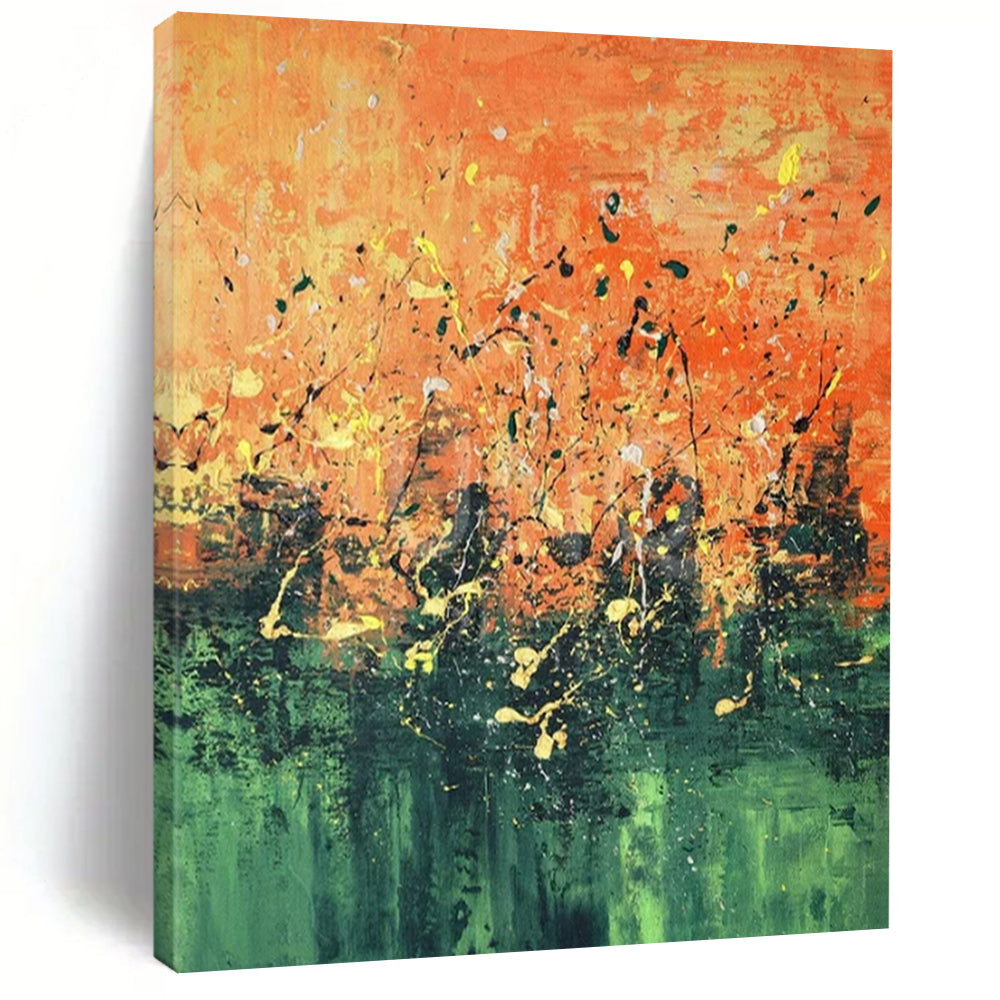 Large-Scale Contemporary Abstract Canvas for Community Center Multipurpose Rooms