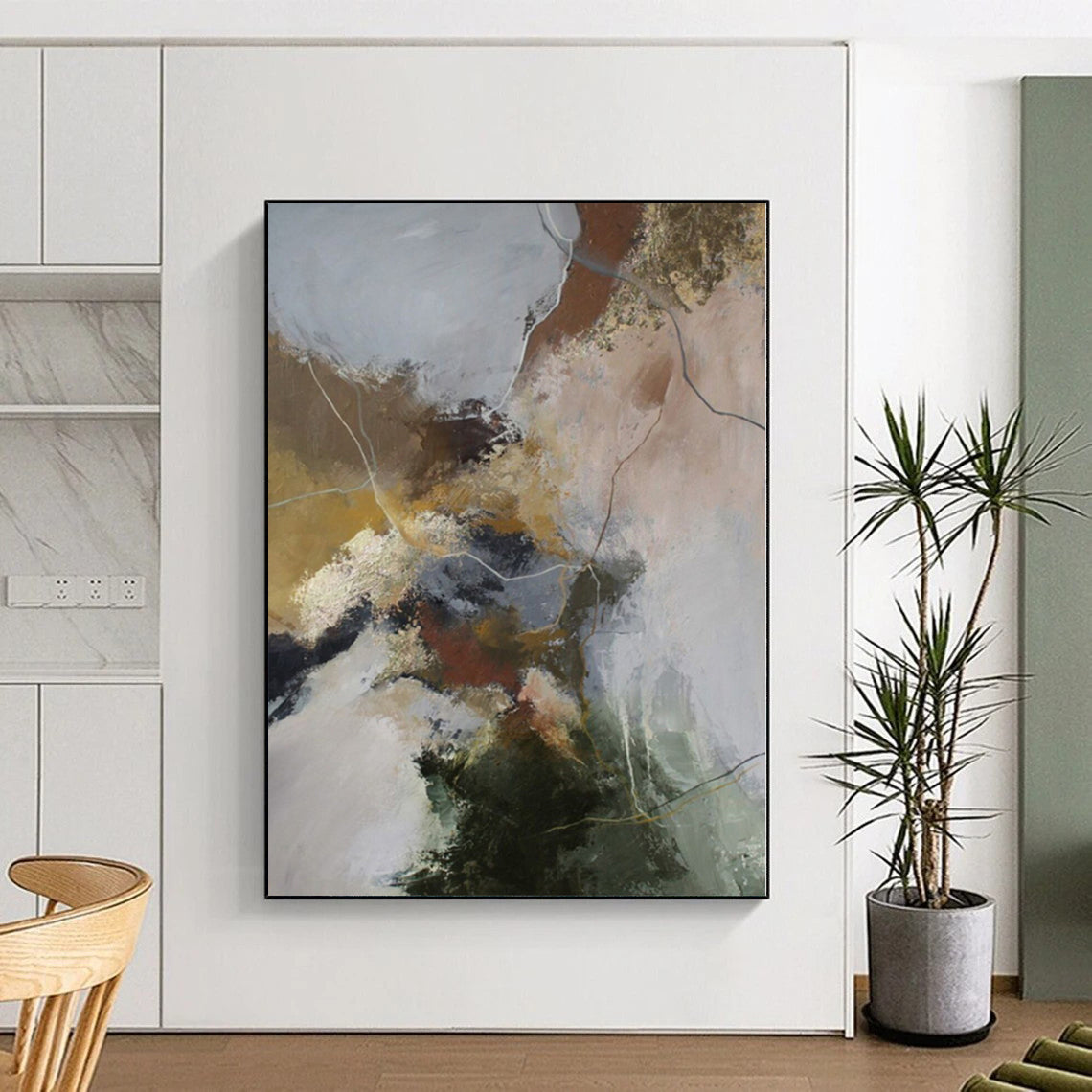 Large Custom Abstract Art for Bathroom Vanity Walls