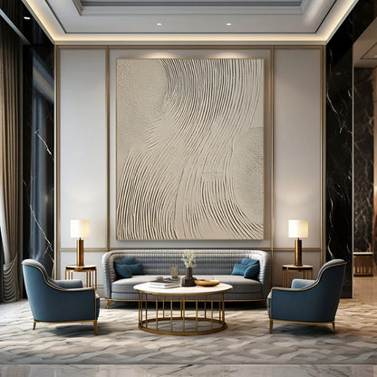 Gigantic Hand-Painted Contemporary Abstract Masterpiece for Villa Grand Living Room Feature Walls