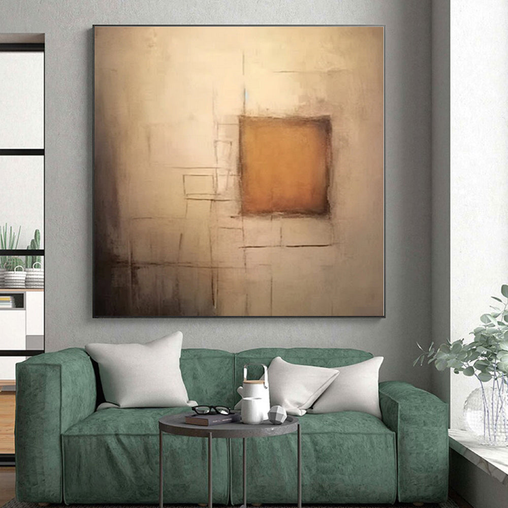 Oversized Custom-Made Hand-Painted Abstract Canvas for Attic Hideaway Wall