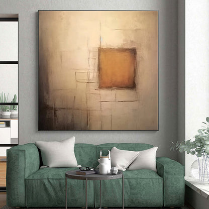 Oversized Custom-Made Hand-Painted Abstract Canvas for Attic Hideaway Wall